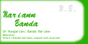 mariann banda business card